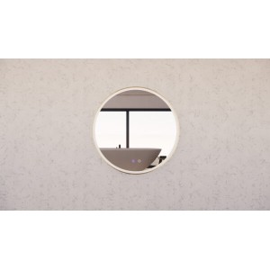 R3 Round LED Mirror With Brushed Gold Framed 600 * 600